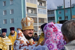 Первая Божественная Литургия в Крестовоздвиженском храме Якутска 